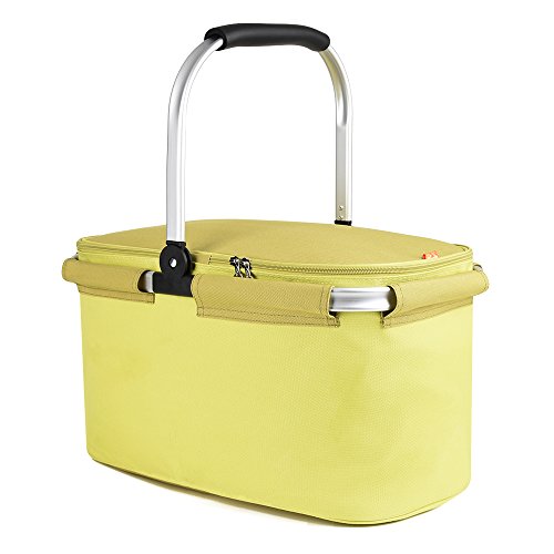 Insulated Picnic Basket Cooler Bag 22L for Camping BBQ Outdoor Sports - Thumbnail 4