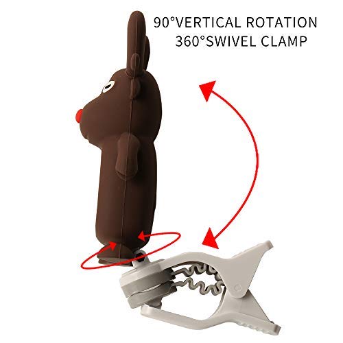 SWIFF Guitar Tuner Clip-On with Sensitive Tuning Bright Clear LCD Display for All String Instruments Bass, Ukulele, Violin Accessories(Reindeer Brown)