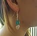 Handmade Sea Glass Spiral Earrings, OF EARTH AND OCEAN collection, Silver Plated with Turquoise Glass
