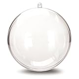 Darice 1105-89 Plastic Ball Ornament, 140mm, Clear - Pack of 6