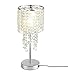 Surpars House Raindrop Silver Crystal Table Lamp for Bedroom,Living Room,Girls Room or as Wedding Gift