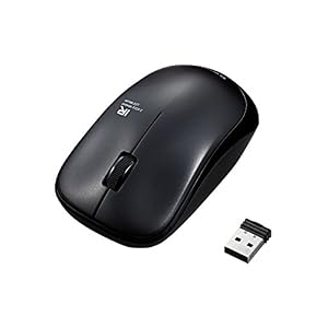 エレコム マウス ワイヤレス (レシーバー付属) Mサイズ 3ボタン IRセンサー 省電力 ブラック M-IR07DRBK