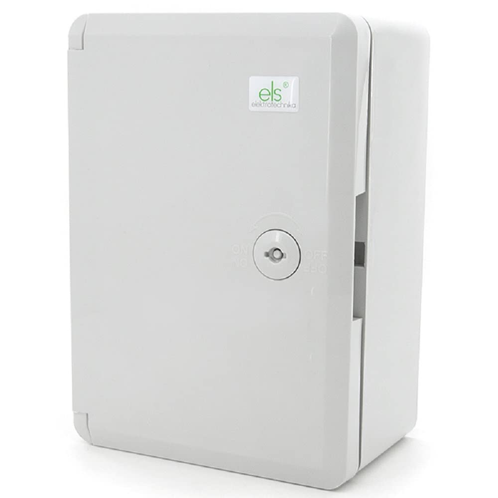 ELS Elektrotechnika Industrial Cabinet IP65 Galvanised Mounting Plate Locking Door with All-Round Seal Wall Housing Empty Housing ABS Plastic Empty Cabinet 220 x 310 x 140