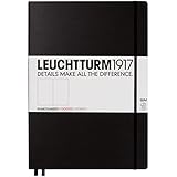 Leuchtturm1917 HardCover Master Slim Notebook A4+, Dotted Pages, Black Color