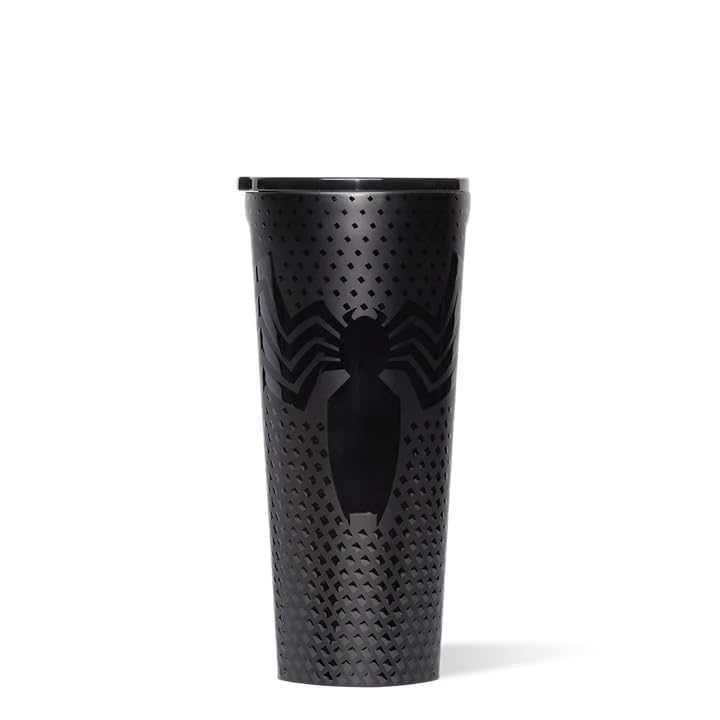 Corkcicle Marvel Tumbler - Insulated Stainless Steel Travel Cup - Cold & Hot Drinks - Reusable - Durable - Spill Proof Lid - Non-Slip Silicone Base - Easy Grip - BPA Free - 24 oz - Venom Image