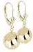 14k Yellow Gold Drop Earrings with Round Gold Ball (Leverback Ball Earrings, Balls Available in 5-8 mm Sizes, Gift Box Included with Earrings) (8 mm)