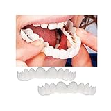 Elevin(TM) 2Pcs Comfort Fit Flex Cosmetic Teeth Denture Teeth Top Cosmetic