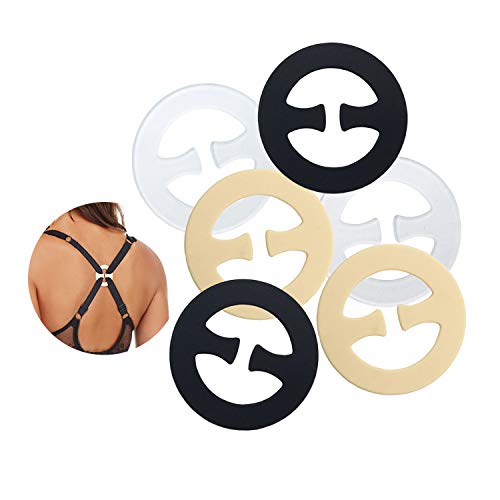 Bra Strap Clips Conceal Straps for Cleavage Control - 6 Piece (Round-Shape, UN)