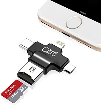 USB Card Reader, Toolisi 4 in 1 Memory Card Reader USB 3.0 Multi Function USB Connector Support TF/Micro SD Card for iPhone Samsung Huawei HTC Nexus LG Sony Phone Linux Chrome Windows Tablet Laptop PC