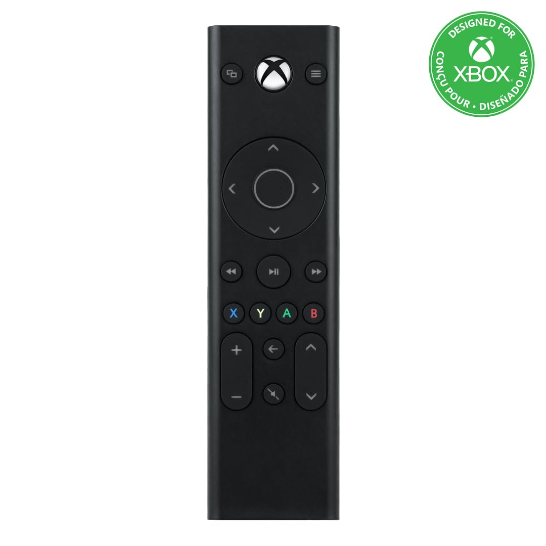 PDP Universal Gaming Media TV Remote Control for Xbox Series X|S, Xbox One, Officially Licensed for Microsoft Xbox, Motion Activated Backlight, Compact Navigation Toggle, Battery Optimized
