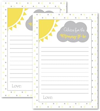 You Are My Sunshine Advice Cards Pack of 50 for Baby Shower Gender Reveal New Mom Dad Wishes Neutral