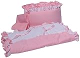 Babyoll Bedding Regal Neutral Mini Crib/Portable/Port-a-Crib Bedding Set for boy and Girly, Pink/White