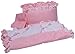 Babyoll Bedding Regal Neutral Mini crib/ Portable/ Port-a-Crib Bedding Set for boy and girly, pink/white
