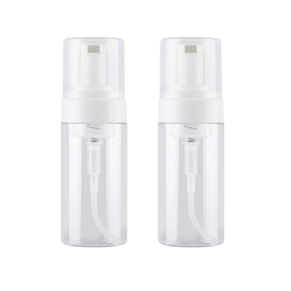 2Pcs 100ml/3.4oz Empty Plastic Foamer Pump Bottles Container Foaming Soap Dispenser Cosmetics Toiletries Bottles for Hand Soap Shampoo Shower Gel etc