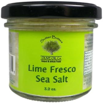 Flavored Natural Sea Salt Unique Flavors TWO 3.2 Ounce Jars Use As Gourmet Finishing Salt Or In Recipes (Lime Fresco)