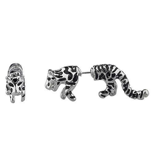 Lux Accessories Tiger Jungle Animal Cat Front Back Stud Earrings.