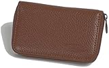 K. DESIGNS Wallet small black/brown made from leather - 1 coin compartment with zip, 2 card slots + 2 additional compartments - purse/money wallet mini for men + women (Brown)
