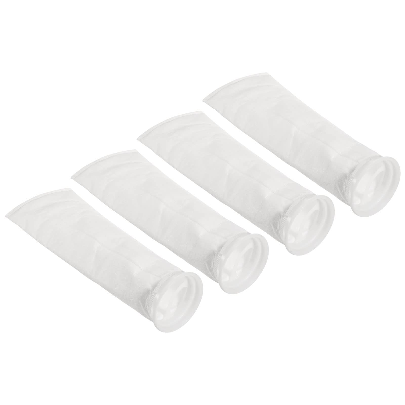 PATIKIL 4 Inch Ring Filter Socks 50 Micron, 4 Pack Mesh Bags Pool Skimmer Basket, White