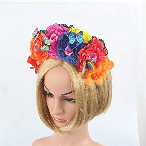 DreamLily Frida Kahlo Mexican Rose Flower Crown Headband Halloween