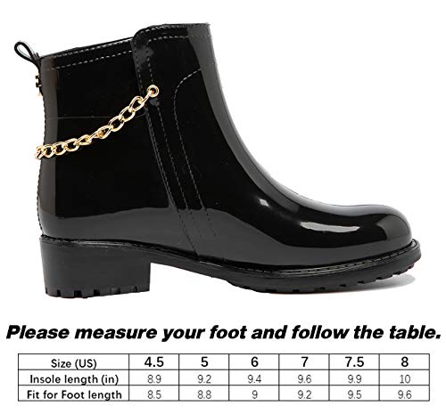 dripdrop Women's Ankle Rain Boots Waterproof Slip On Glossy Short Booties Girls Footwear