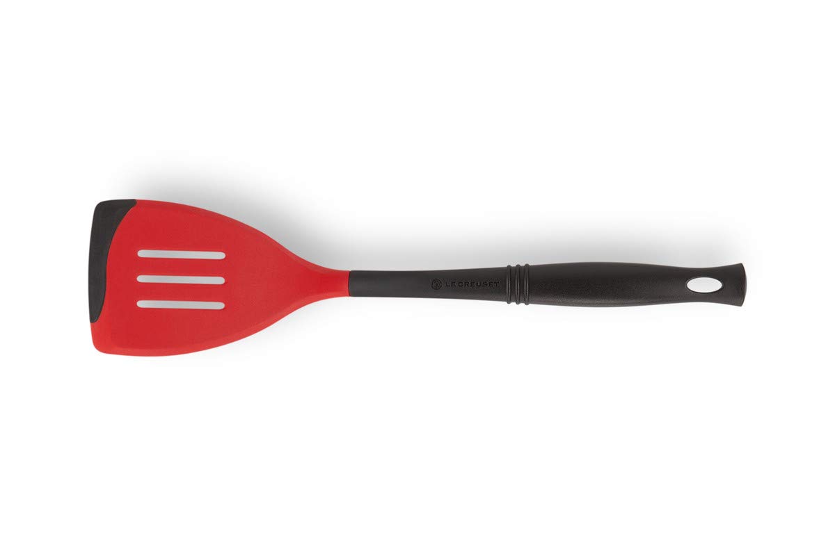 Le Creuset Professional Silicone Edge Slotted Turner, Silicone/Nylon, Cerise, 93100100060008