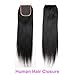 AMZTMY Brazilian Straight Hair 3 Bundles with Closure 100% Unprocessed Virgin Human Hair Bundles with 4×4 Lace Closure Remy Hair Weave Extensions Natural Color (16 18 20+14 Closure)
