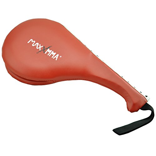 MaxxMMA Double Kicking Pad Target 14â€x6.5" - Tae Kwon Do Karate Kickboxing Training (Red)
