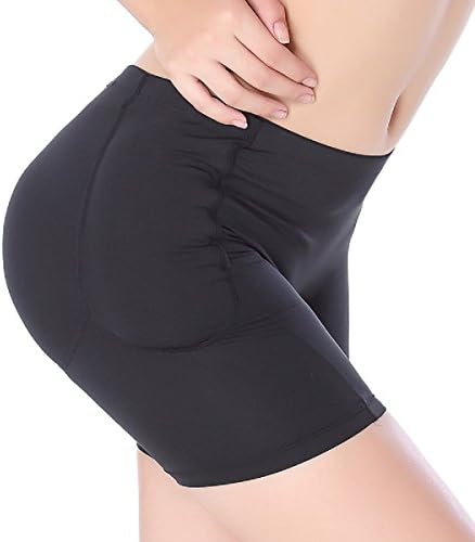 OULI Silicone Padded Rear Butt Hips Enhancer Shaper Girdle Underwear Crossdresser (M, Black)