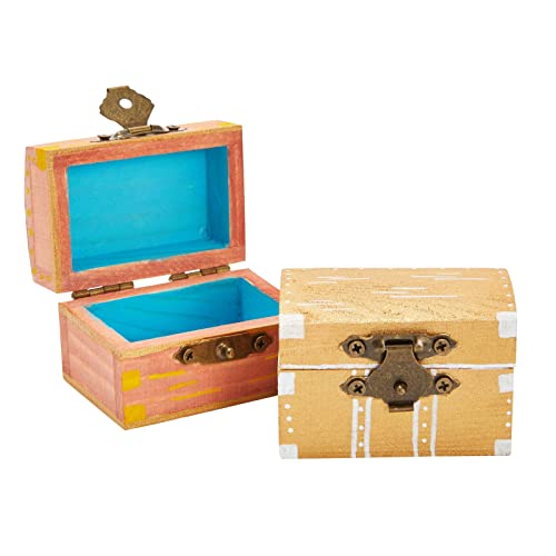 Juvale 12 Pack Wooden Boxes for Crafts, Small Unfinished Wood Treasure