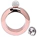 Humphrey Amelia Boozy Bangle Bracelet Flask Rose Gold Flasket with Funnel (3.5oz Rosegold with Rhinestones lid)