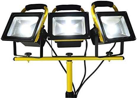 20 Watt LED Portable Worklight Floodlights w/Telescoping Tripod 1900 Lumens, Set of 3 by Work Lights