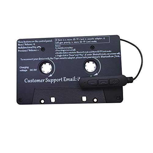 HEIBAIGE iTape Cassette Adapter Car Bluetooth Audio Receiver Work While Charging Support TF Card