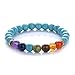 ALoveSoul 3 pcs Amethyst And Turquoise And Black Lava Stone Stretch Yoga Chakra Power Balance Bracelets