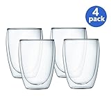 Bodum Pavina Double Wall Glass, 12-Ounce, Set of 4