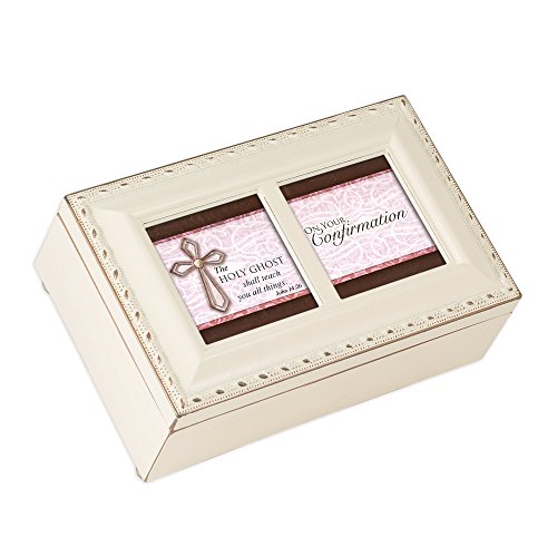 Cottage Garden Confirmation Girl Ivory Petite Music Box/Jewelry Box Plays Ave Maria
