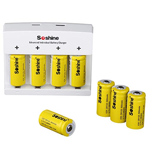 Soshine Rechargeable CR123A 3.7V Battery and Charger Battery Charger