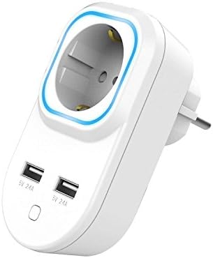 eeco Smart Socket Z-Wave Plug-in Module with 2 USB Plug Smart Wireless with iOS/Android App Smart Home Actuator