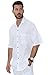 Cotton Natural Islander Button Down Short Sleeve Men's Shirt (White, XX-Large)