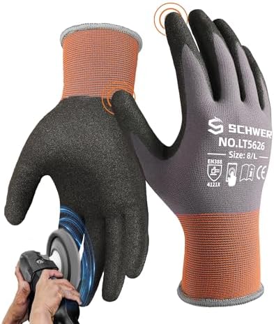 Nugear NBK3416 Safety Work Gloves-12 Pairs, MicroFoam Nitrile