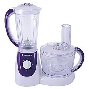 Wonderchef 1000-Watt Food Processor with Safety Lock (White/Purple)