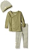 L'ovedbaby Unisex Baby Organic Wrap Shirt, Leggings, and Hat Gift Set