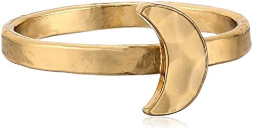 Mercedes Salazar Gold Hammered Moon Stackable Ring, Size 8