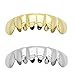 L & L Nation Hip Hop Lower Teeth Silver Platinum & Gold Tone Mouth Grillz Set (Bottom) 2 Pc Set