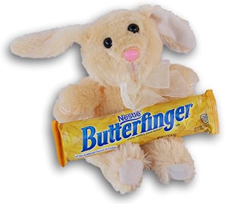 Cute Plush Easter Bunny with Full Sized Butterfingers Bar
