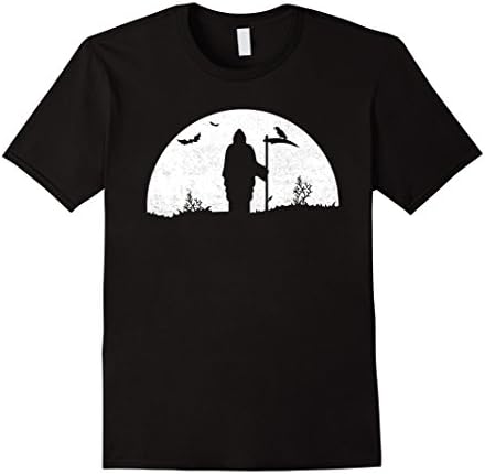 Mens Death Grim Reaper Halloween T Shirt Distressed Vintage Look 3XL Black
