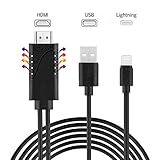 Compatible with iPhone to HDMI Cable, Acode 6.5ft iPhone to HDMI Adapter Cable, Digital AV Adapter Connector Cord for iPhone X/8/7//6/5s Plus/iPad/ iPod, Plug and Play