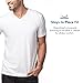 LAPASA Men's Short Sleeve Cotton Stretch Undershirts V-Neck T-Shirts Solid Plain Tees 2 Pack M06