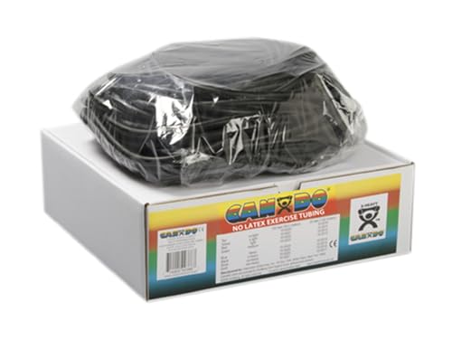 CanDo Power Tube LATEX-free - Fitness Tube, CanDo resistance trainer for Functional Training - 30.5 m - black (very strong) - alternative to dumbbells