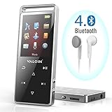 MP3 Music Player with Bluetooth 4.0, Valoin 8GB Portable Lossless Digital Audio Player with FM Radio/Voice Recorder for Walking Running, Metal Shell Touch Buttons (Support up to 128GB)