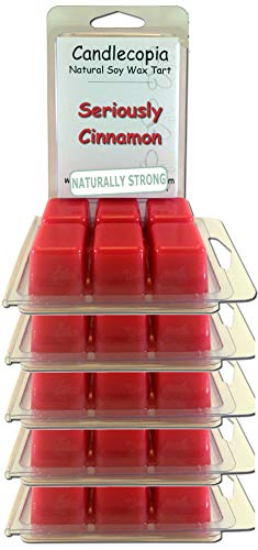 CandlecopiaSeriously Cinnamon Strongly Scented Hand Poured Vegan Wax Melts, 36 Scented Wax Cubes, 19.2 Ounces in 6 x 6-Packs
